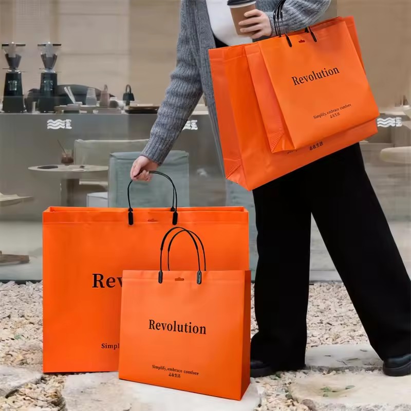 Women Bags For Eid - 10 шт. оранжевых нетканых сумок-шопперов, модные