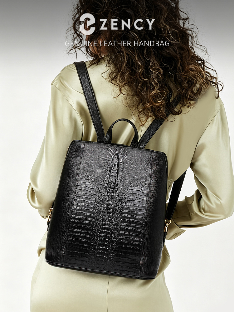Women Bags H&M - Женский рюкзак Zency из натуральной крокодиловой