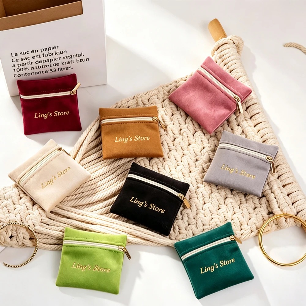 Women Bags For Eid - 10 шт. бархатных мешочков на молнии
